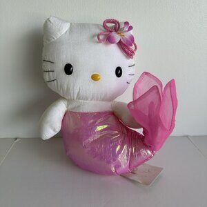 Vintage Y2K 2002 Sanrio Hello Kitty Pink Iridescent Mermaid Small Plush